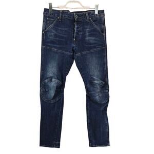 G Star Raw Jeans Mens 31x32 (Actual 34x30) Elwood 3D Slim Dark Blue Designer